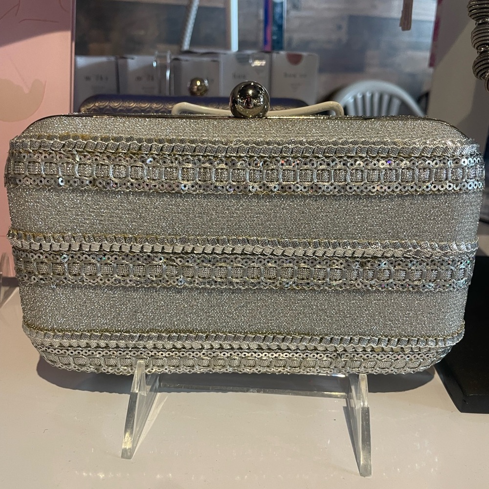 Elegant Silver Clutch Bag